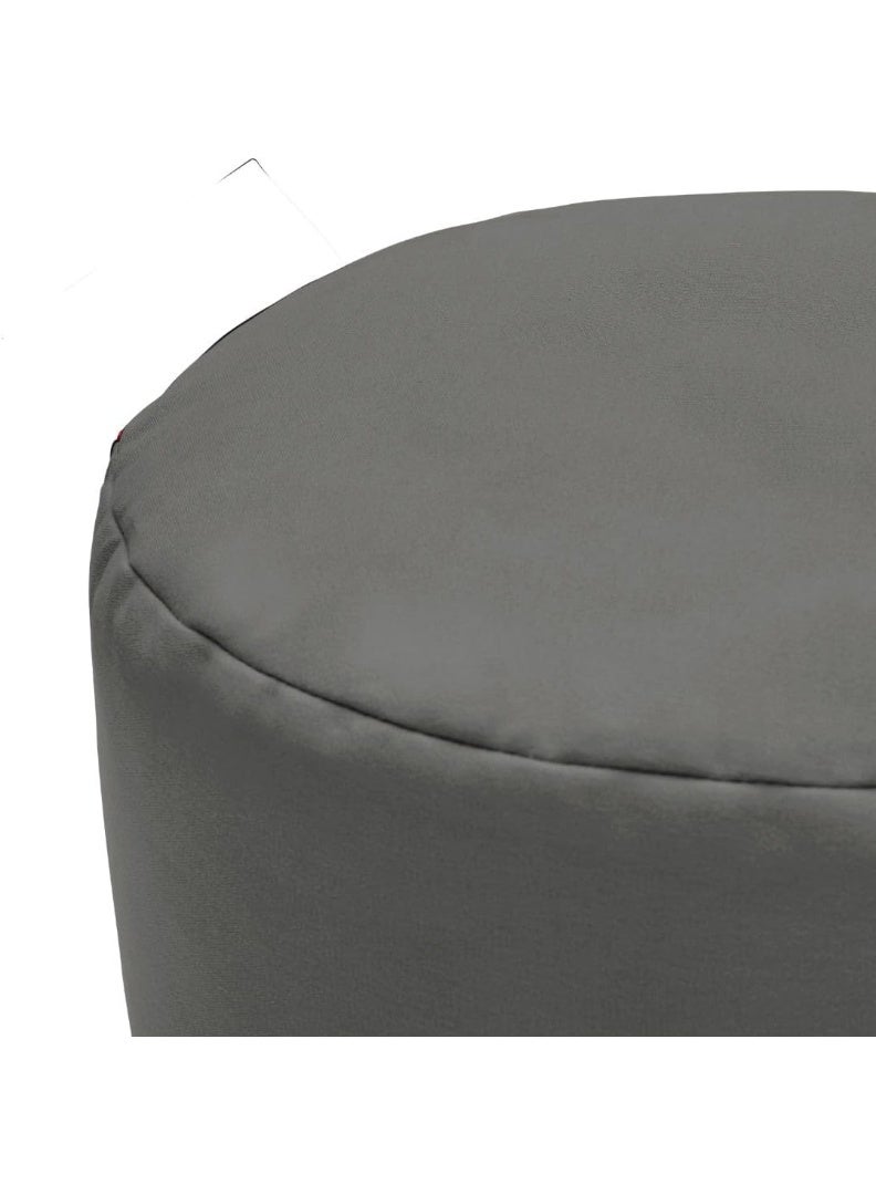 Fatboy Point Soft Canvas Indoor Pouf (Small) | Made from 100% recycled polyester | Lightweight and easy to move | Multifunctional use as a seat, footrest, or side table | 50 × 35 cm - Charcoal Grey - Image 4